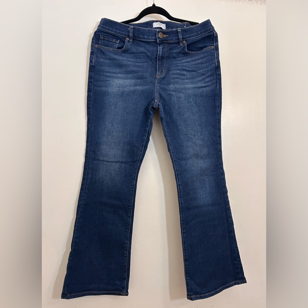 LOFT Outlet  Boot Cut Jeans Dark Wash Flare Petite 10 Inseam 25”